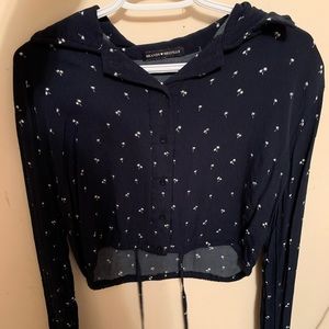 Brandy cropped long sleeve blouse
